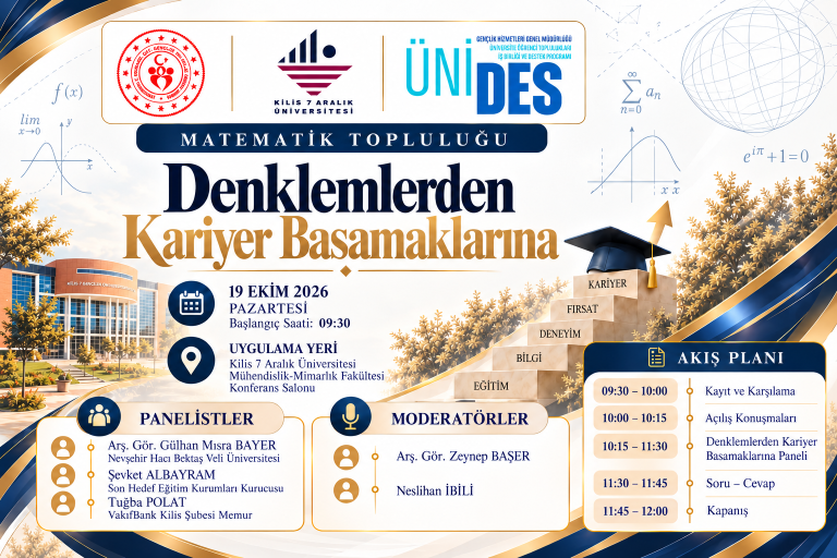 Bölümümüzde Denklemlerden Kariyer Basamaklarına Paneli Düzenlenecektir